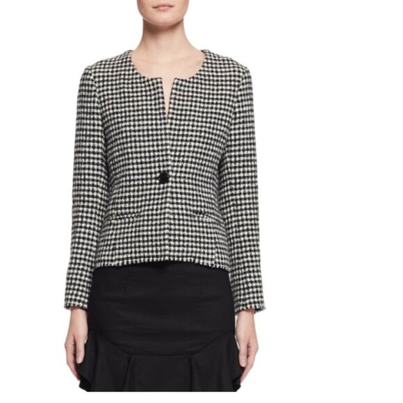 ETOILE ISABEL MARANT Lyra Houndstooth Blazer, Black/White Size 40 - Picture 7 of 7